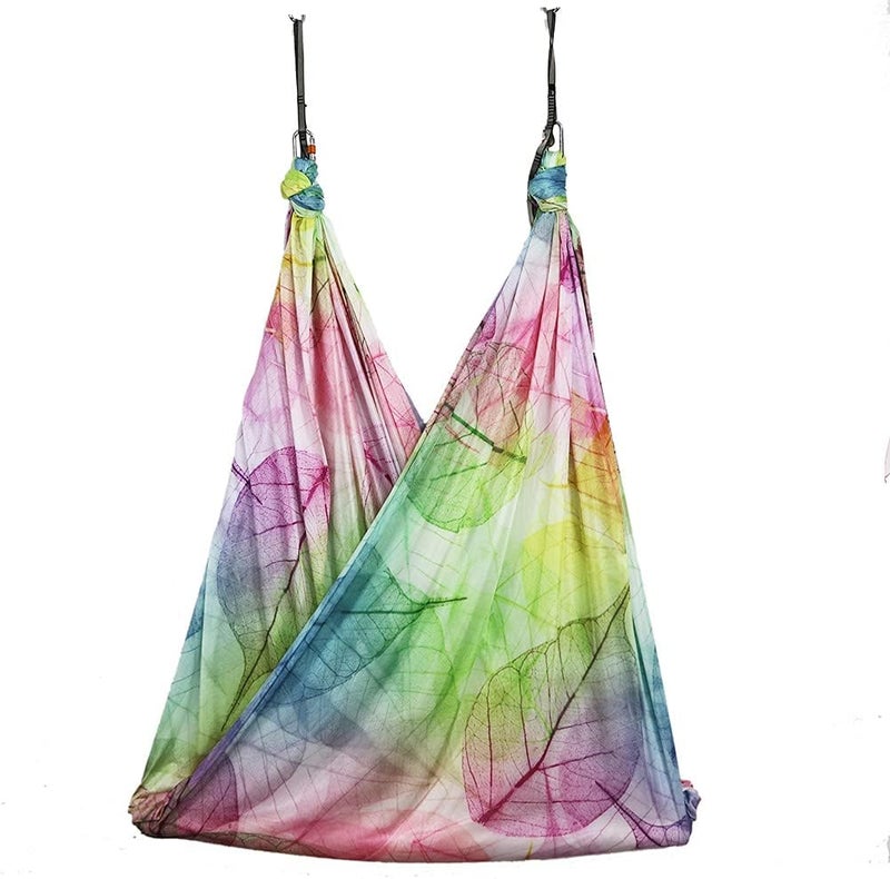wellsem Aerial Yoga Hammock Aerial Pilates Silk Yoga Swing Set Inversion Equipment include daisy Chain, Pose Guide 5.5 yards - Image 2